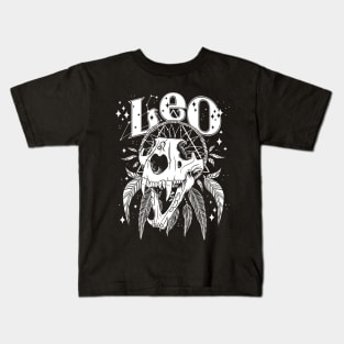 LEO Deity Moon Lunar Witch Shirt Skull constellation Kids T-Shirt